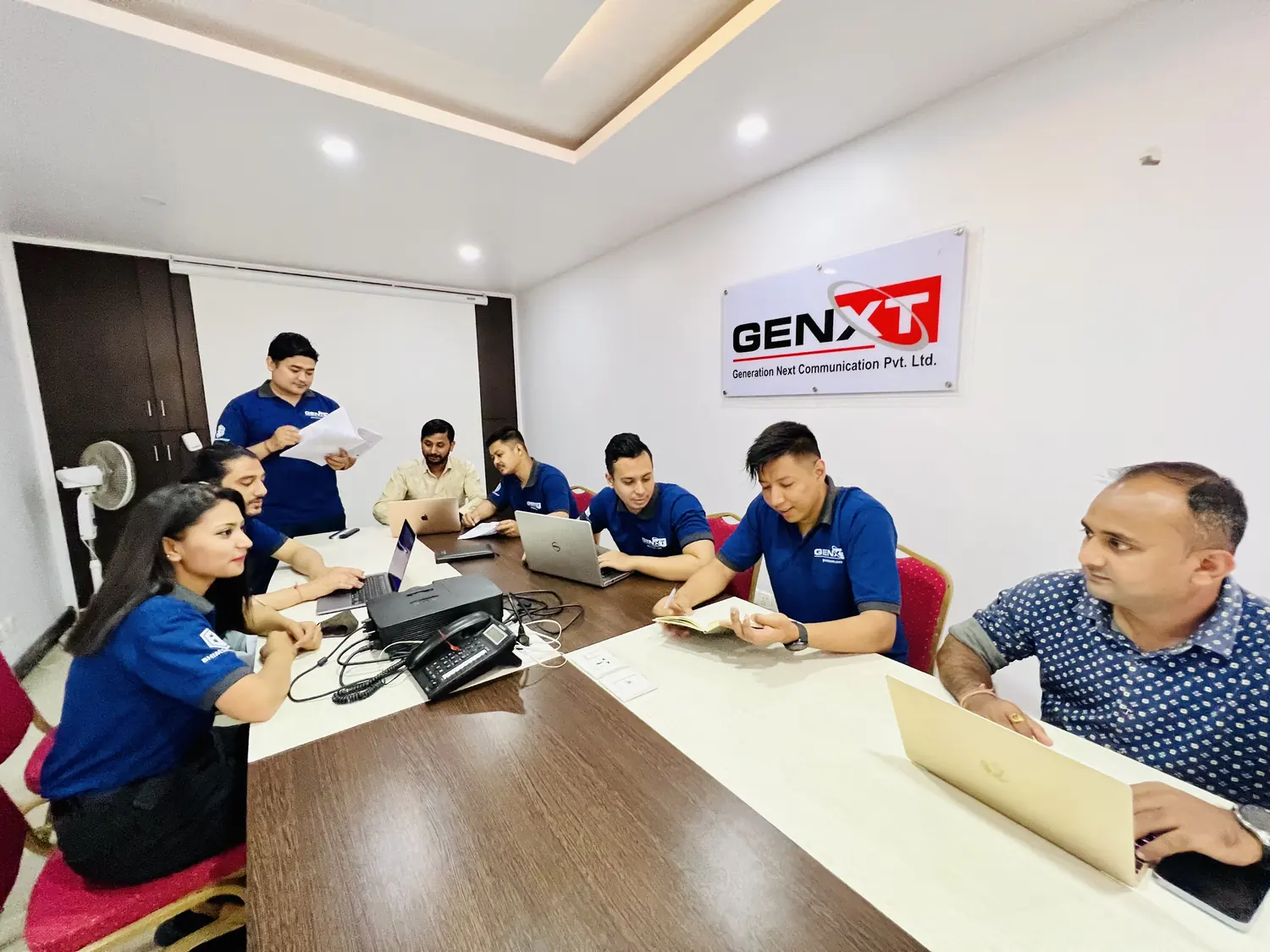 The Genxt team at work in the Kathmandu office